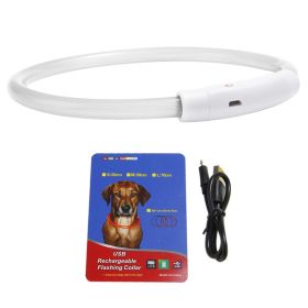 1Pc USB Rechargeable LED Dog Collar Multi Color Lighting Dog Safety Collar Cuttable Length Glow Dog Collar For Small Medium Large Dog Night Walking (Option: S)